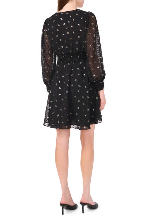 Shop Halogenr Halogen(r) Long Sleeve Chiffon Minidress In Rich Black