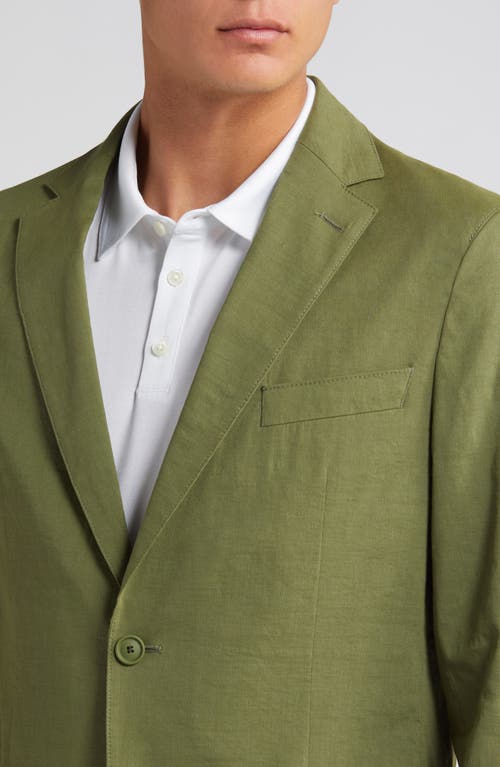 Shop Hugo Boss Boss Hanry Stretch Linen Blend Sport Coat In Open Green