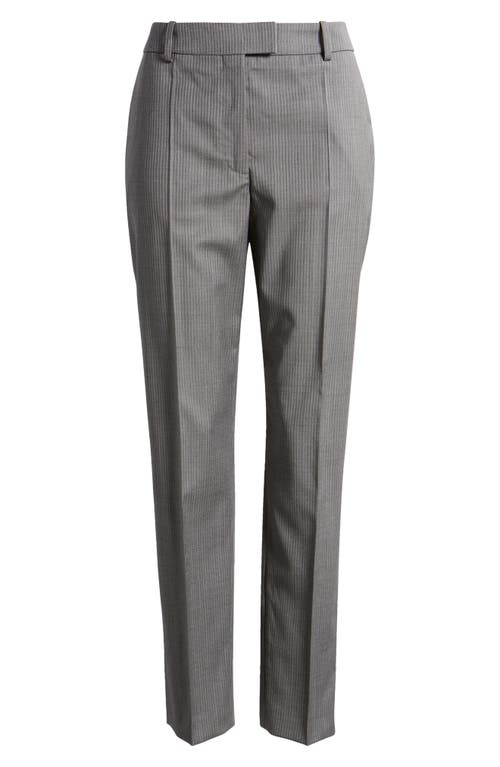 Hugo Boss Tamata Pinstripe Virgin Wool Ankle Pants In Mini Pinstripe Suiting