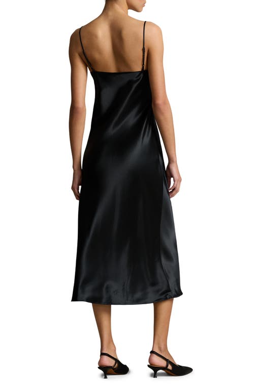 Shop Polo Ralph Lauren Silk Charmeuse Slipdress In Polo Black