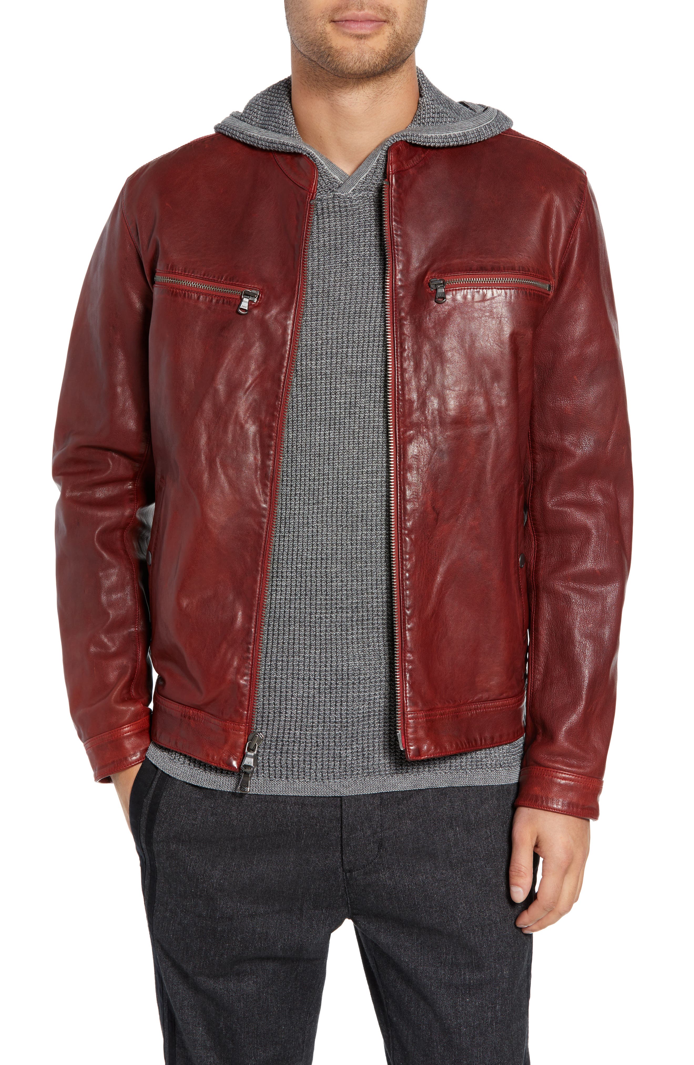 john varvatos red leather jacket
