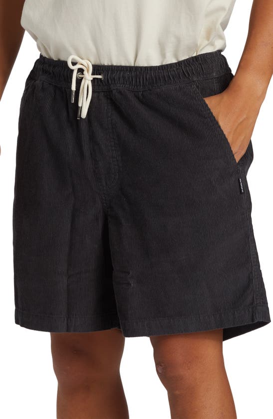 Quiksilver Taxer Corduroy Drawstring Shorts In Tarmac