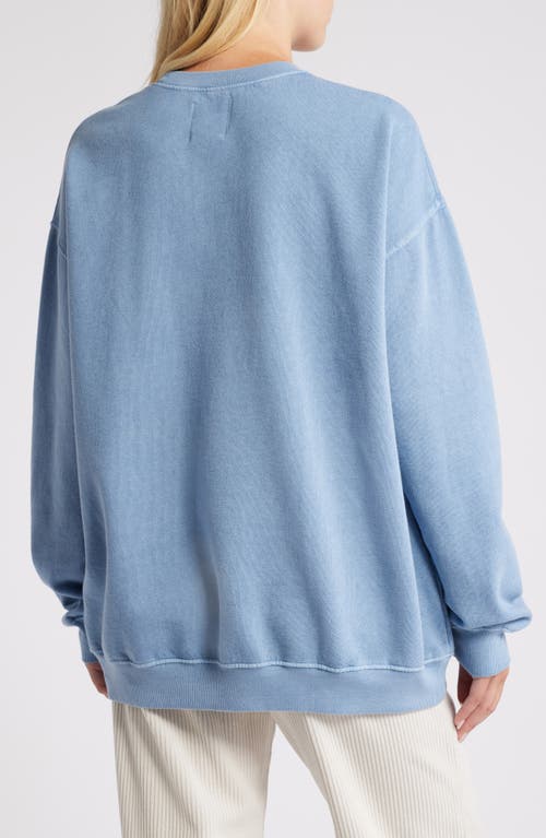 Shop Billabong Ride In Cotton Blend Graphic Sweatshirt In Blue Shadow