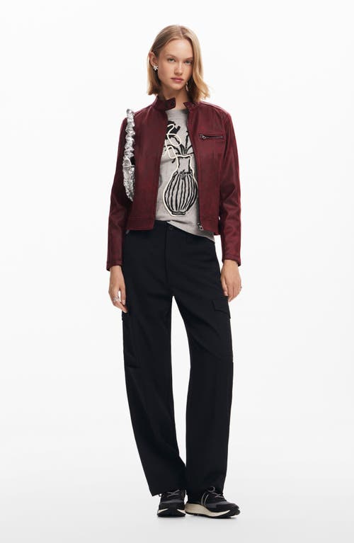 Desigual Biker Jacket In Red
