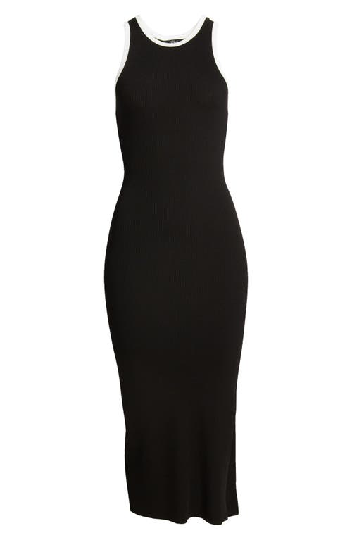 Rails Rue Contrast Trim Cutout Midi Sweater Dress In Black