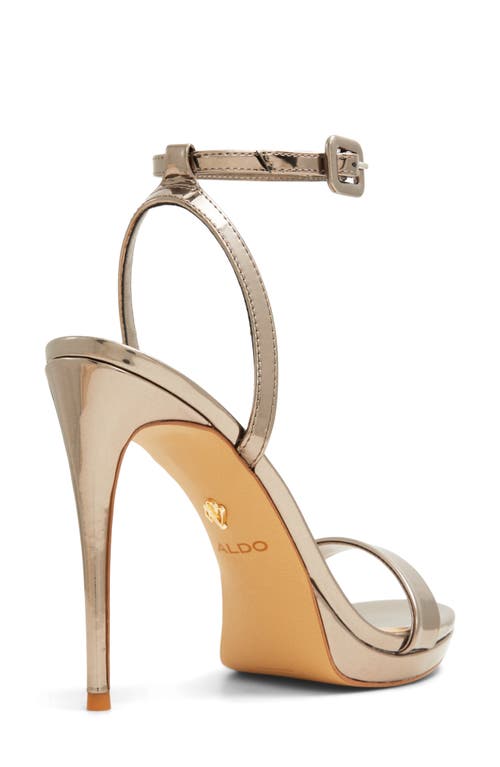 Shop Aldo Katelina Ankle Strap Platform Sandal In Pewter