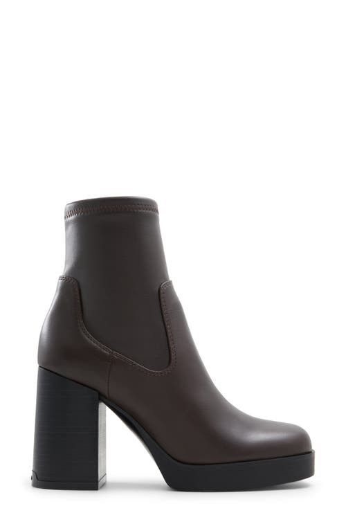 Shop Aldo Seraphica Platform Bootie In Dark Brown