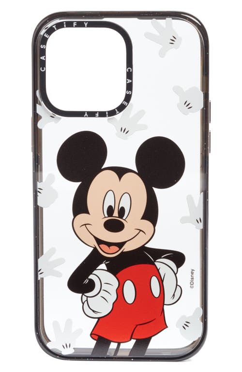 CASETiFY x Disney Mickey Mouse iPhone 13 Pro/13 Pro Max & 14 Plus/14 Pro Max Case in Clear/Glossy Black at Nordstrom