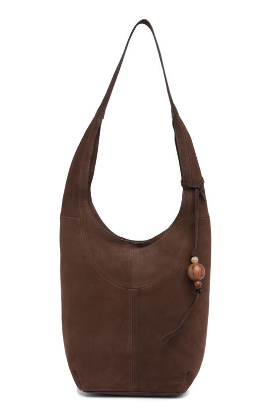 Lucky Brand Kata Leather Shoulder Bag In Chocolate Brushed Leather