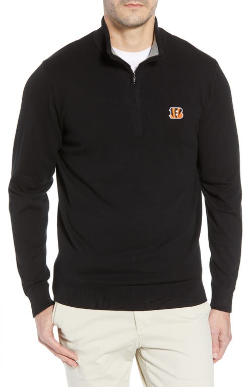 Cutter & Buck Cincinnati Bengals - Lakemont Regular Fit Quarter Zip Sweater in Black at Nordstrom, Size 2Xlt