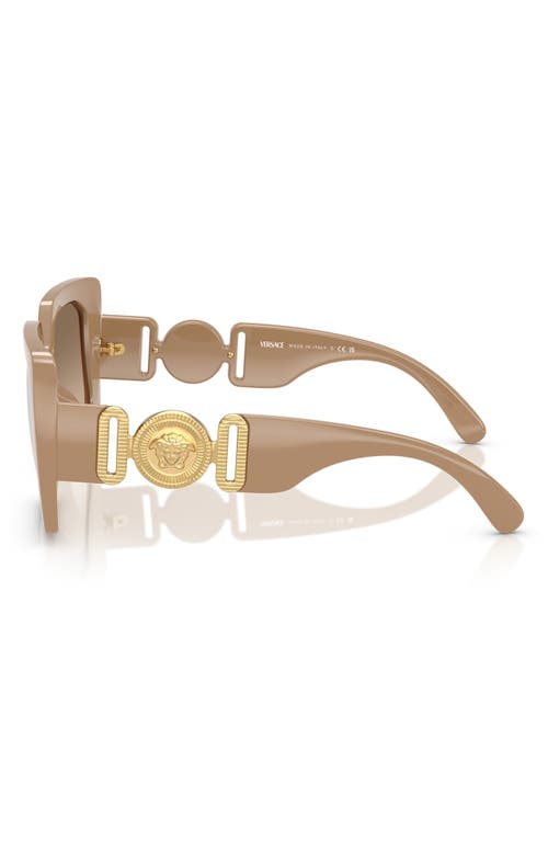 Versace 55mm Square Sunglasses In Beige
