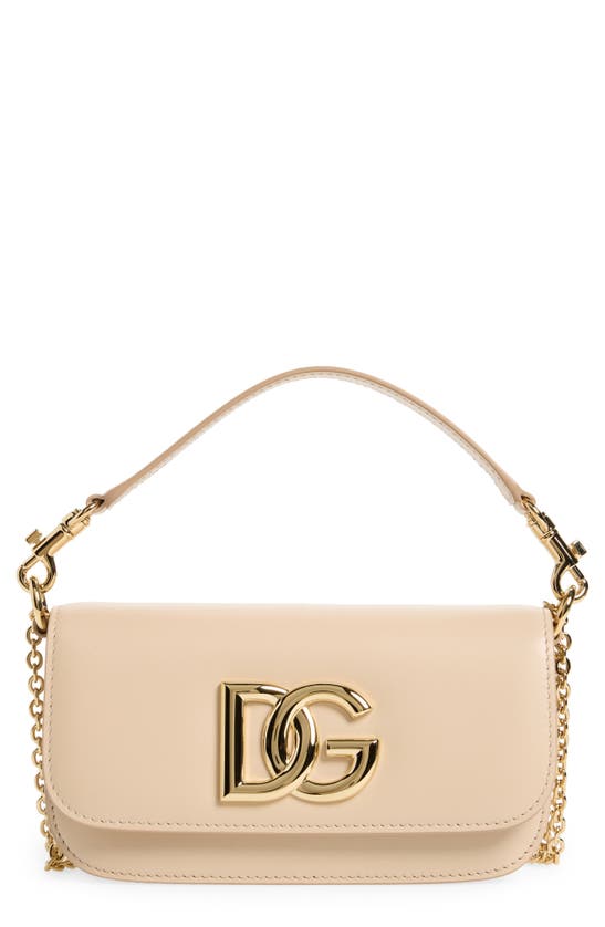 Dolce & Gabbana 3.5 Leather Top Handle Bag In Light Past