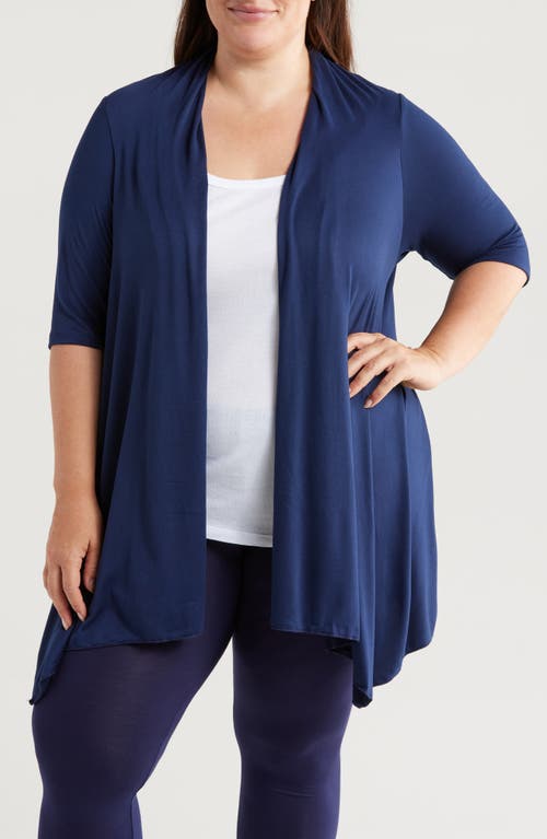 24SEVEN COMFORT APPAREL 24SEVEN COMFORT APPAREL OPEN FRONT LONG CARDIGAN 