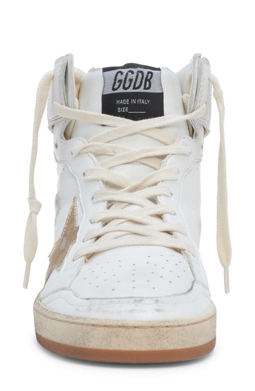 Golden Goose Sky Star Bicolor High-top Sneakers In White/gold