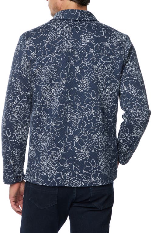 Shop Robert Graham Kohan Quilted Knit Shirt Jacket In Navy