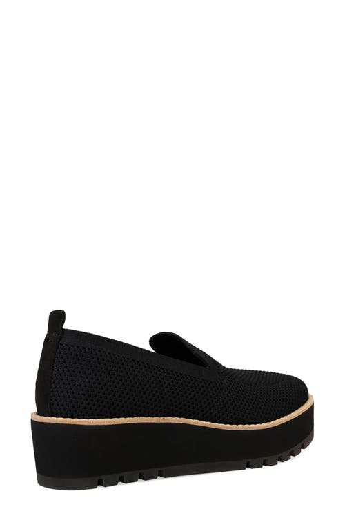 Shop Eileen Fisher Ergos Platform Knit Slip-on Shoe In Black