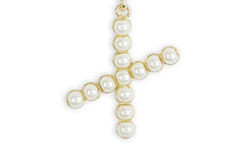 Meshmerise Imitation Pearl Initial Pendant Necklace In Yellow-x