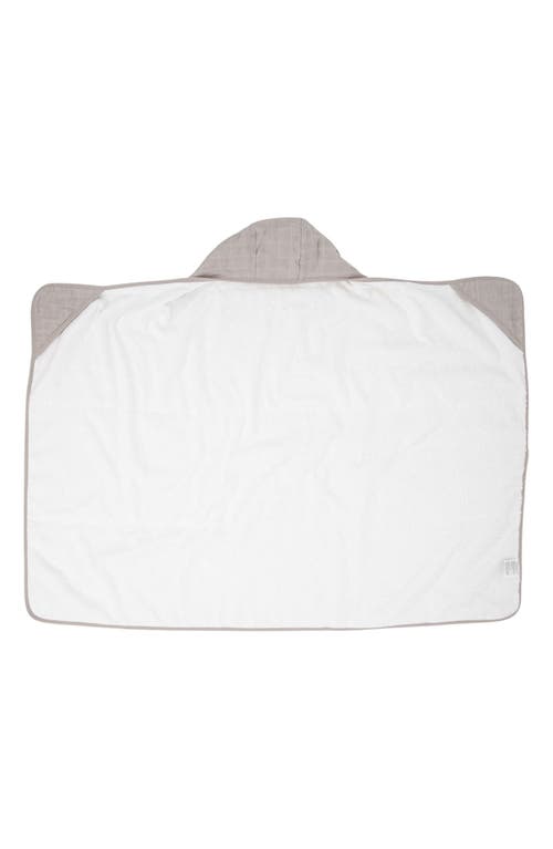 Little Unicorn Cotton Muslin & Terry Hooded Towel In Porpoise