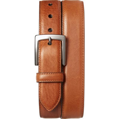 Shinola Bedrock Leather Belt, Bourbon