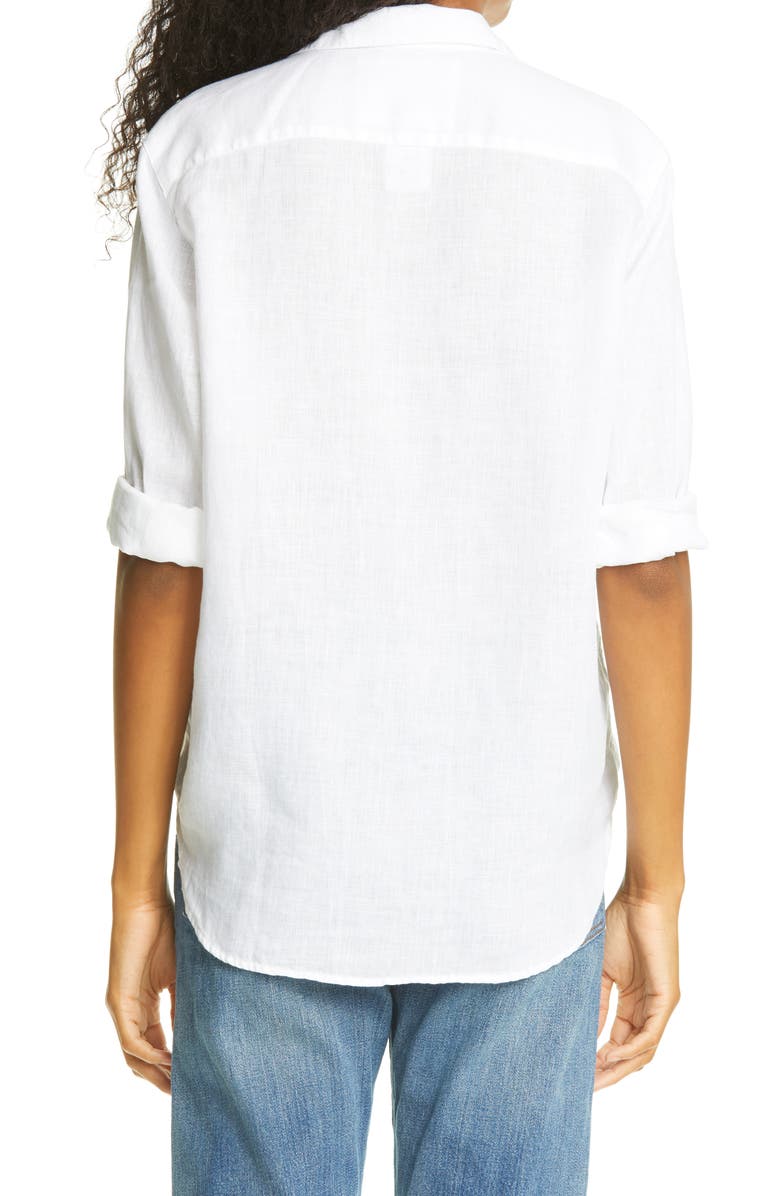 Frank & Eileen Relaxed Button-up Shirt in Chartreuse/Blue Stripe main image 0