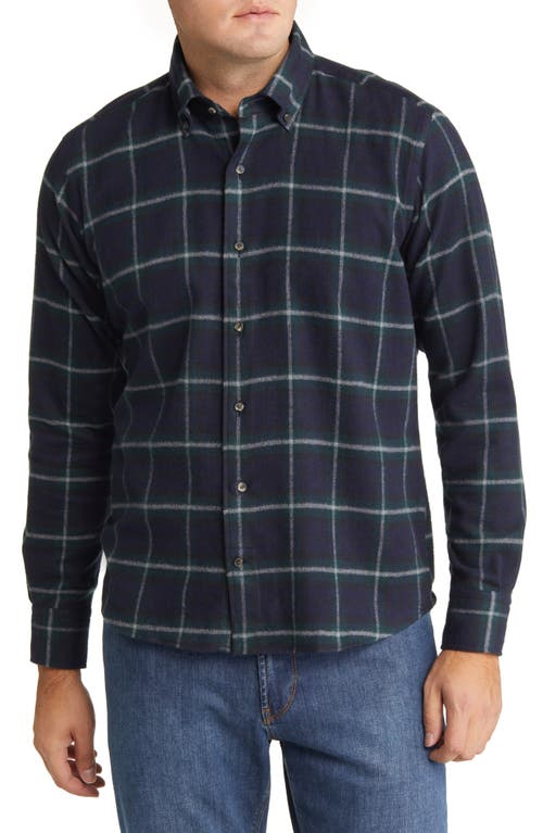 Peter Millar Men's Crafted Float Plaid Flannel Button-Down Sport Shirt in Balsam