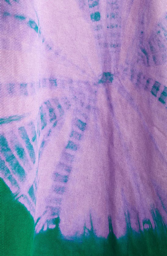 Shop Busayo Belu Abstract Print Cotton Denim Dress In Green