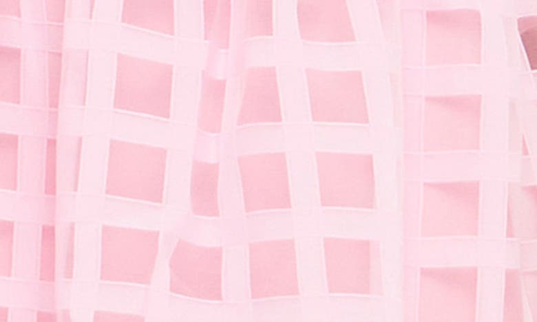 ENGLISH FACTORY ENGLISH FACTORY GRIDDED PUFF SLEEVE DRESS 