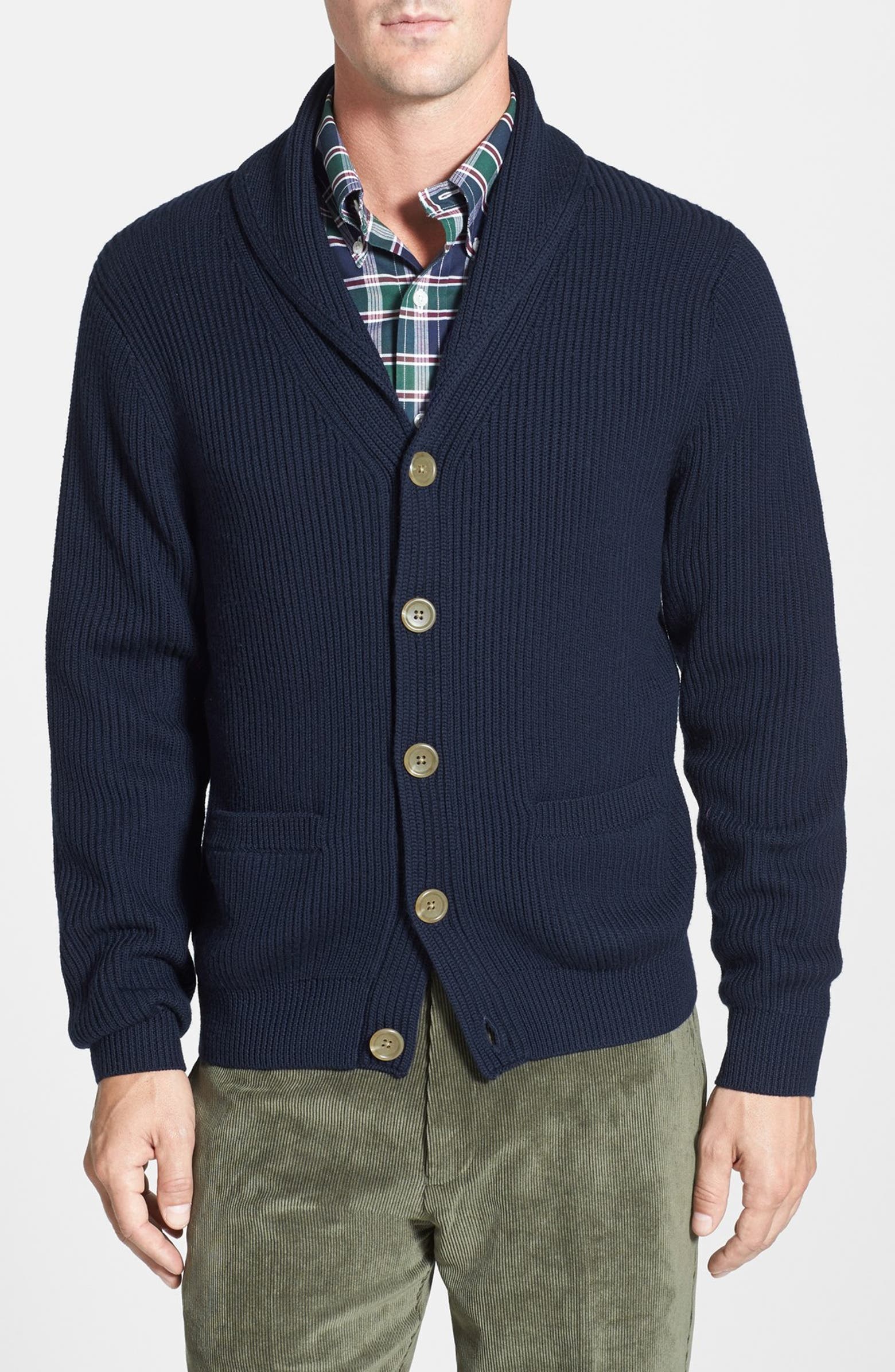 Brooks Brothers Saxxon® Wool Shawl Collar Cardigan | Nordstrom
