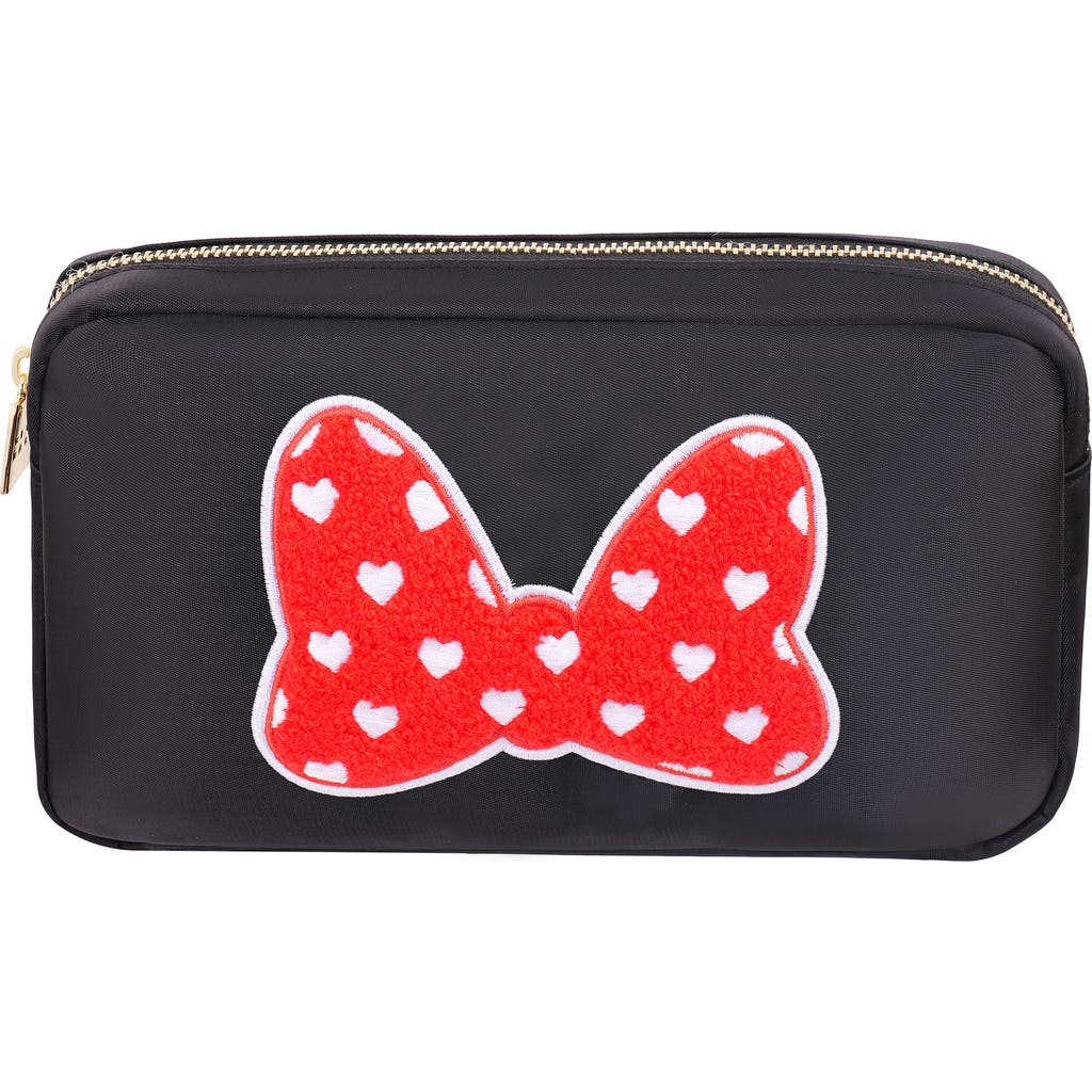 Bloc Bags Medium Heart Bow Cosmetics Bag In Black/red