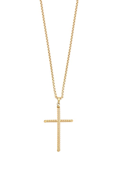 Bony Levy Men's 14K Gold Rope Cross Pendant Necklace in 14K Yellow Gold at Nordstrom, Size 22