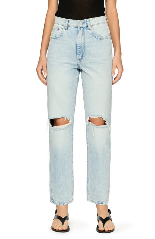 Enora Ripped High Waist Cigarette Jeans in Crystal Lake Distressed Vntg