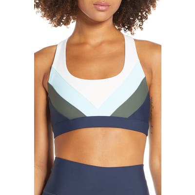 Soul By Soulcycle Chevron Sports Bra, Blue