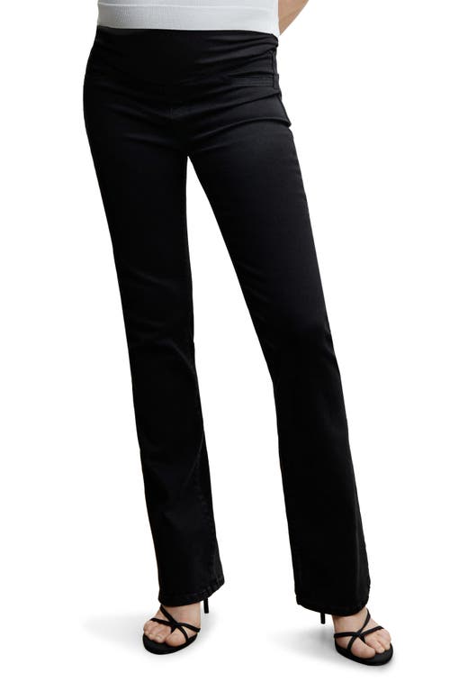 MANGO Over the Bump Flare Maternity Jeans Black Denim at Nordstrom,