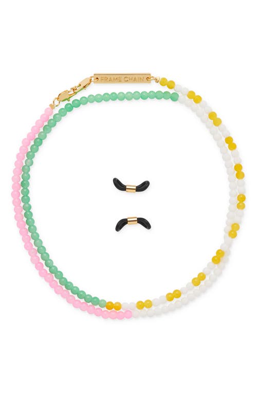 Candy Lace Eyeglass Chain in Pink /18K Yellow Gold Plated