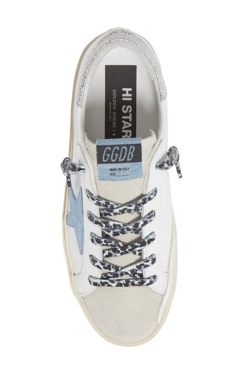 Shop Golden Goose Super-star Low Top Sneaker In White Leather/faded Denim