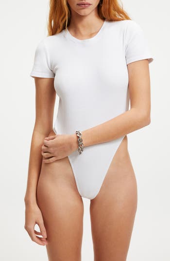Rib Short Sleeve Stretch Cotton Bodysuit