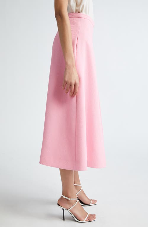 Shop Emilia Wickstead Sato Front Pleat Crepe Midi Skirt In Rose Pink