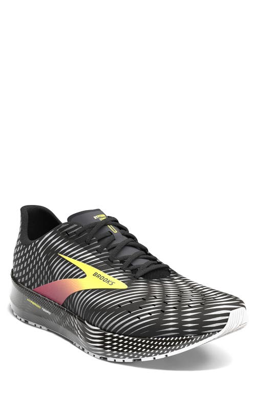Brooks Hyperion Tempo Running Shoe in Black/Pink/Yellow
