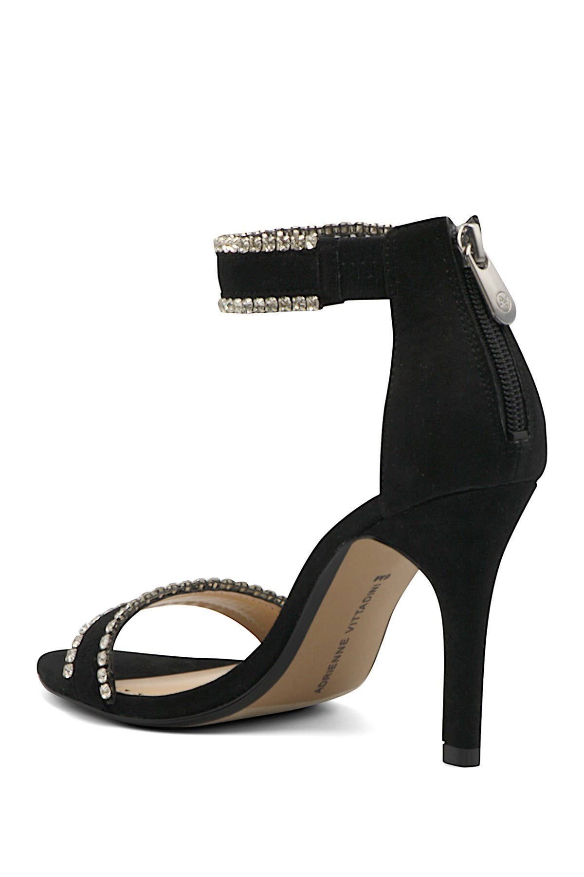 Adrienne Vittadini Gracy Suede Embellished Stiletto Sandal In Black