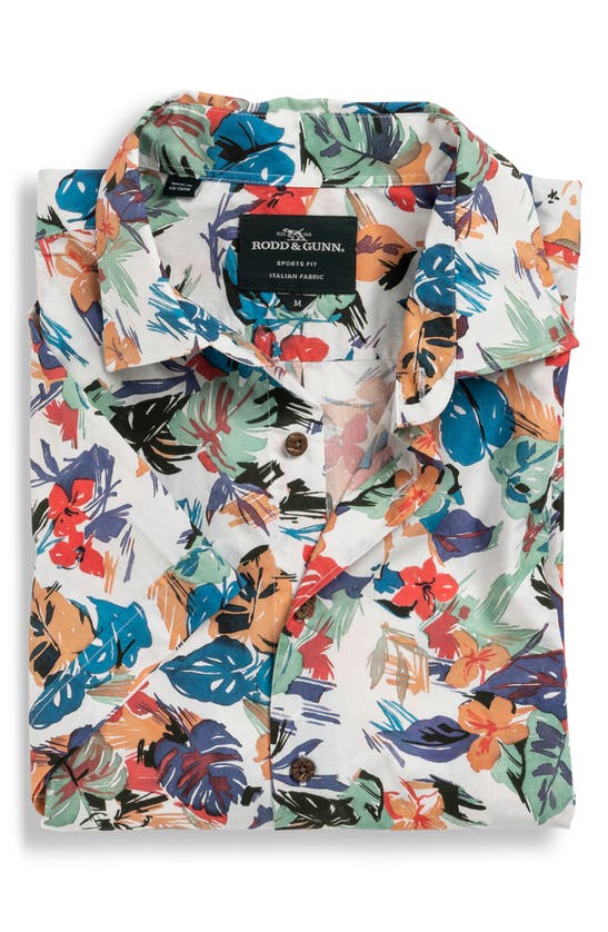 Shop Rodd & Gunn Upper Charlton Floral Short Sleeve Button-up Shirt In Botanical