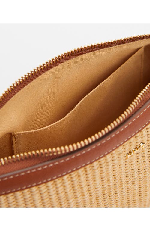 Shop Mango Woven Zip Pouch In Brown