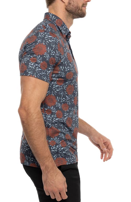 Travismathew The Heater Scenic Pass Floral Golf Polo In Total Eclipse