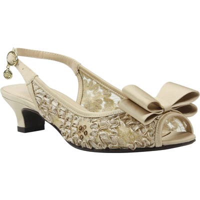 J. Renee Landan Bow Slingback Sandal AA - Metallic