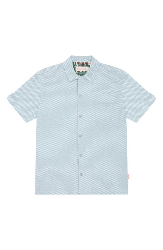 Shop Sealskinz Walsoken Short Sleeve Knit Button-up Shirt In Blue