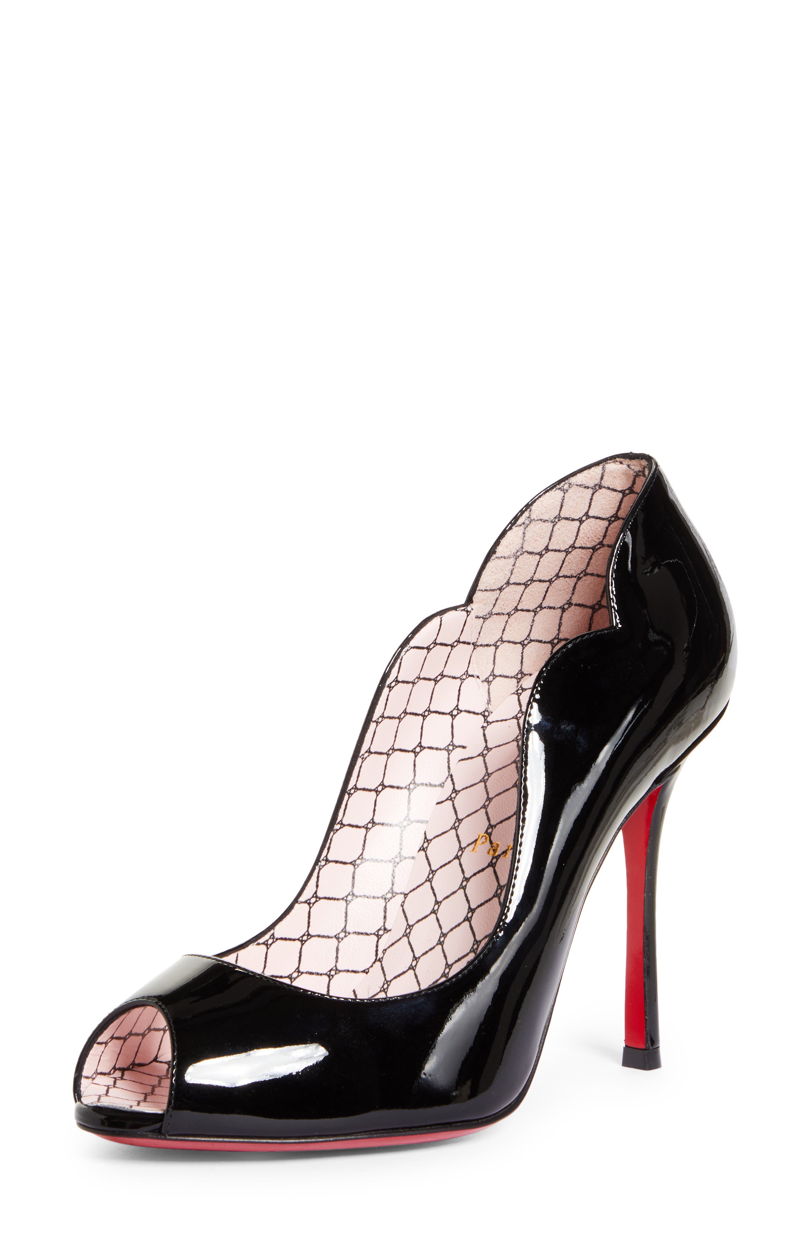 Christian Louboutin Hot Chick Pinup Peep Toe Pump in Black at Nordstrom