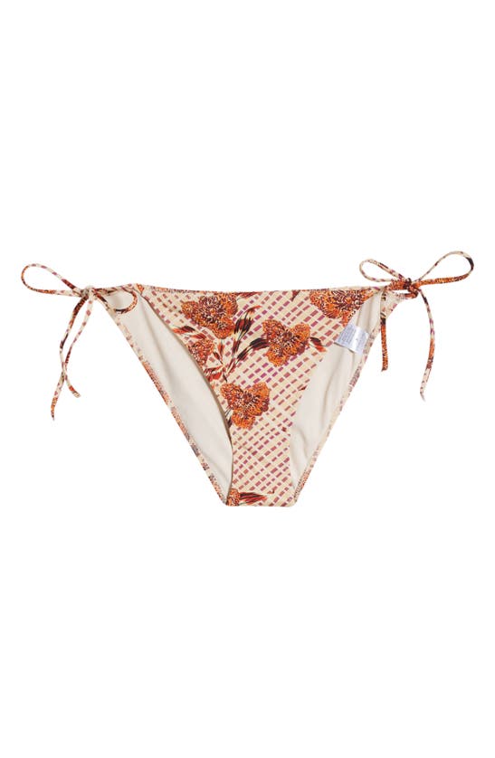 Shop Ulla Johnson Maria Floral Mixed Print String Bikini Bottoms In Cactus Flower