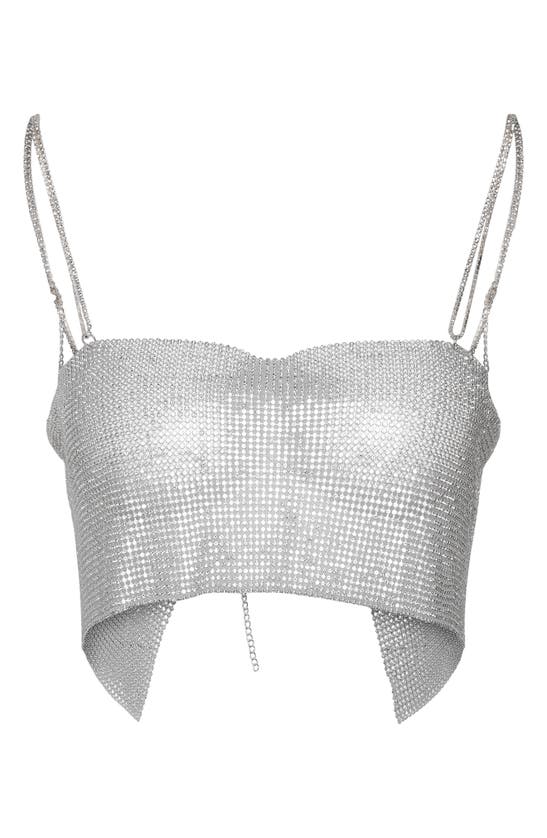 Shop Noisy May Olympia Metallic Crop Tank In Bright White Silver Stones