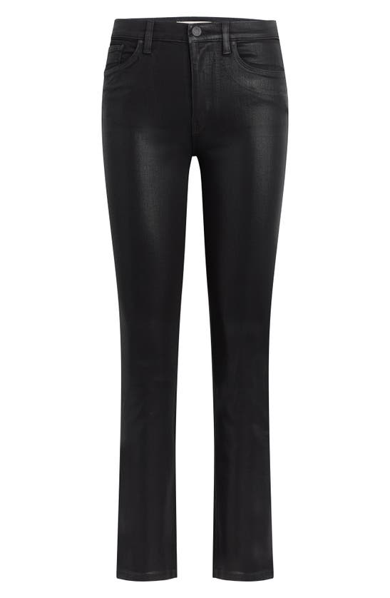Hudson Barbara Coated High Waist Ankle Straight Leg Jeans In Black Coated