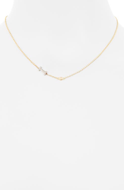 Meshmerise Bezel Diamond Initial Chain Necklace In Yellow-i