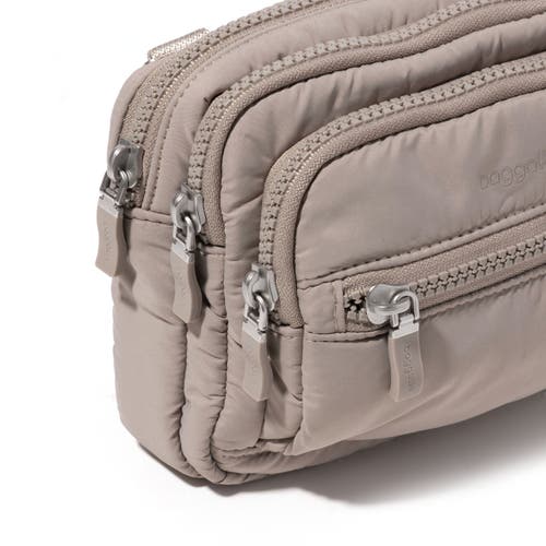 Baggallini Women's Triple Zip Bagg Small Crossbody Bag In Moonrock Puff